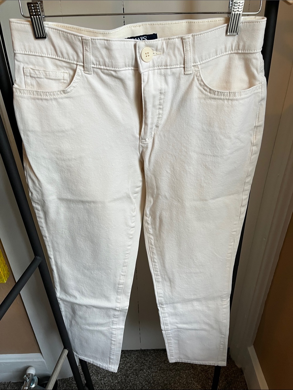 Chaps Women's Straight Leg cream colored dress pants